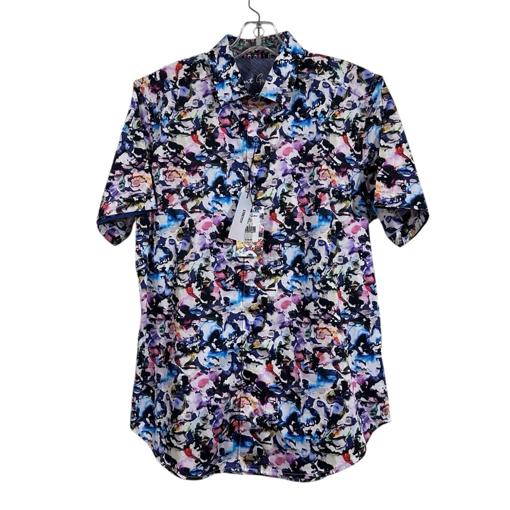Robert Graham NEW Men’s THE ATLAS Watercolor Button Down Shirt Sz.Sm Luxury - Picture 3 of 12